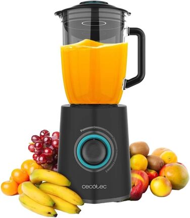 Cecotec Standmixer Power Black Titanium 2500MAX Go - потужний блендер з титановим покриттям, 2500 Вт, 1.8 л, 5 швидкостей, з пляшкою