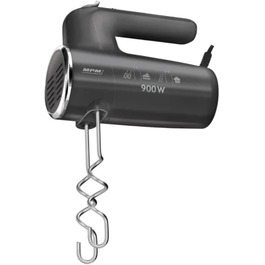 Ручний міксер MPM MMR-23 з 2 вінчиками та 2 гаками для тіста - 6 швидкостей, турбо-режим, 900 Вт, антрацит