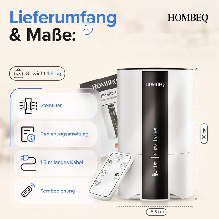 Ультразвуковий зволожувач повітря 4.2л з аромадифузором, підсвіткою та пультом керування для вітальні, спальні, дитячої кімнати та офісу, 360° форсунка