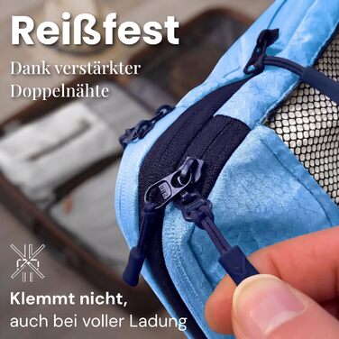 Набір компресійних органайзерів для одягу в дорогу (Packing Cubes), 4 шт, синій Mariner's Azure — аксесуари для валізи, рюкзака, кемпінгу та подорожей