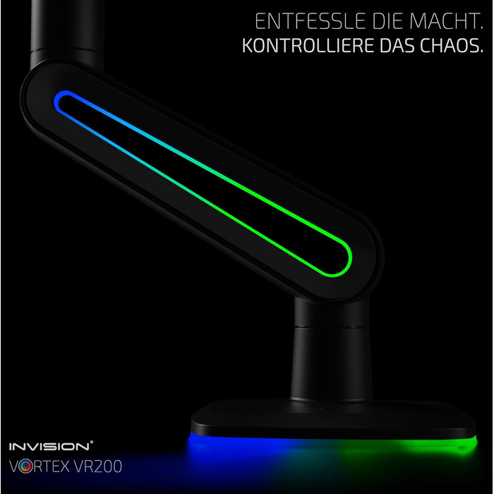 Кріплення для монітора Invision Vortex Gaming – 27–57 дюймів – Curved & UltraWide – RGB LED – 3–18 кг (VR200)