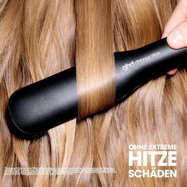 Випрямляч для волосся ghd Chronos Max з широкими пластинами, чорний колір - швидке укладання, блиск, менше пуху, 24 години фіксації, без пошкодження волосся, ідеально для густого та кучерявого волосся