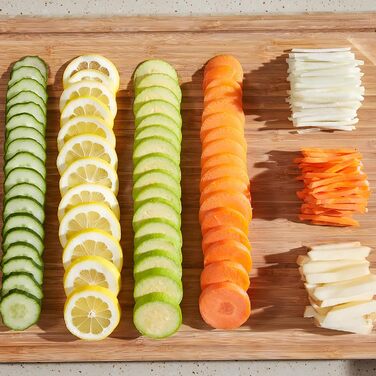 Набір для нарізання овочів 5-в-1: регульована товщина 0,1–8 мм, для кухні, з очищувачем, темно-синій