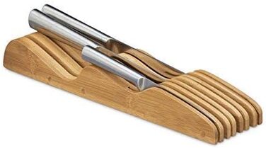 Шухляда для ножів Relaxdays, бамбук, 7 ножів, ВхШхГ 5x9.5x40см
