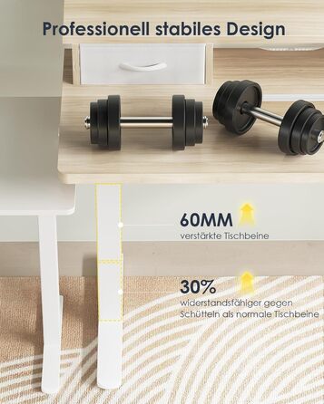 Електричний стіл OffiGo з регулюванням висоти, 120x60 см, з ящиком та USB, ергономічний, для комп'ютера, кленова поверхня