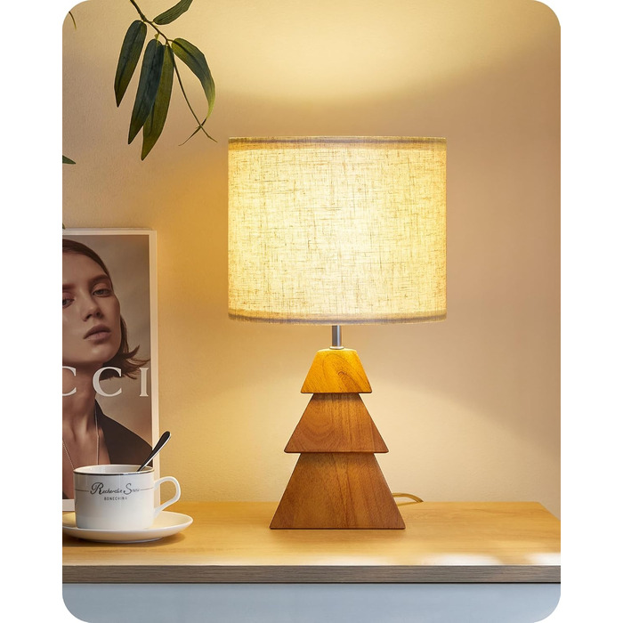 Дерев'яна настільна лампа GOEBLESON для спальні, вітальні, готелю. Сучасний дизайн, тепле світло 2700K, E27, подарунок. Модель ZME07TLD05N1 (у вигляді дерева)