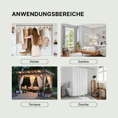 Штанга для душу без свердління 90-160 см, срібна, Ø 25 мм, телескопічна – для ванної, душової кабіни та перегородки. 1 шт.