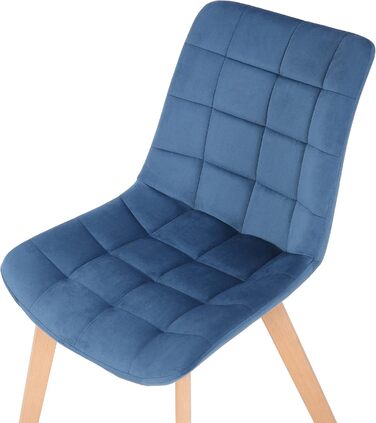 Набір з 2-х обідніх стільців Passaic, велюр, ергономічна м'яка подушка, захист для підлоги, до 150 кг, блакитний колір
