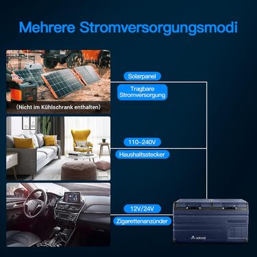 Кемпінгова сумка-холодильник AAOBOSI 72L з WiFi, USB, 12/24/240V -20°C для авто, вантажівки, човна, кемпінгу