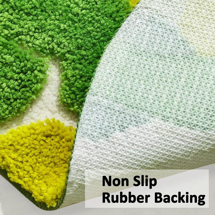 Килимок для ванної кімнати з м'яким зеленим мохом, 152 x 61 см, Boho стиль, антиковзаюча, швидковисихаюча, для ванної, кухні, спальні, умивальника