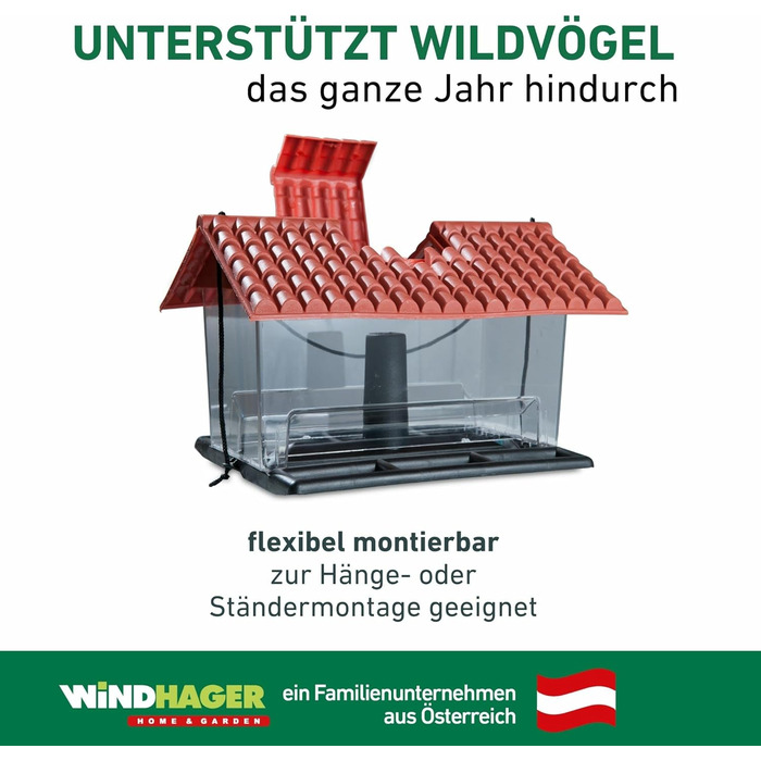 Годівничка для птахів Windhager Ранчо, пластикова, вкл. шнур для підвішування, 322x20 см