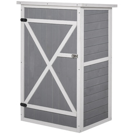 Outsunny Garden Shed Полиці для садового сараю Ялиця чорна+сіра+біла 75x56x115см | Аосом