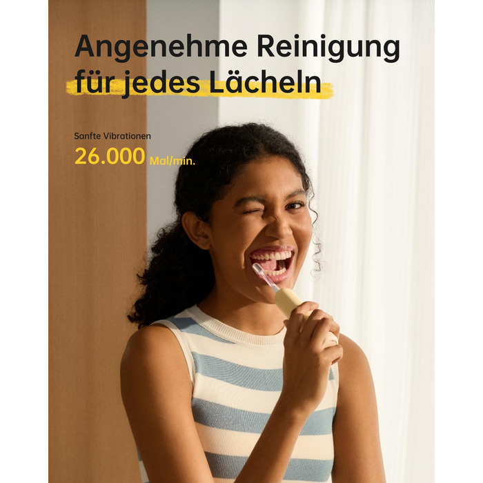 Електрична зубна щітка Laifen Wave Spezial з осциляцією та вібрацією, звукова, для дорослих, з додатком, 2 насадки (зелена), 1 шт. (упаковка) (жовта, 1 шт. (упаковка))