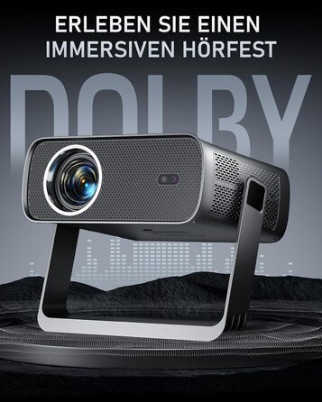 XuanPad Проектор 1080P з WiFi, Bluetooth та AI-автофокусом, 30000 люмен, поворотний на 210°, автоматична корекція Keystone, захист від пилу та система охолодження, сертифікований Netflix