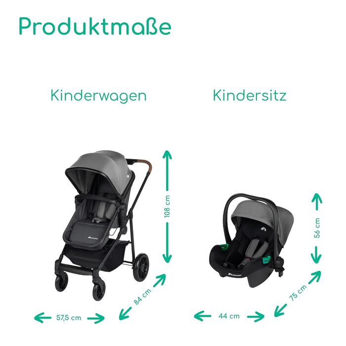 Дитяча коляска Bebeconfort Haze Trio 3-в-1, 0-4 роки, до 22 кг, i-Size, компактна, Tinted Stone