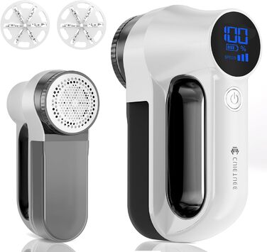 Електричний видалення ворсу CuieTuee з LED, USB-зарядкою, 3 швидкості, 2000mAh - для одягу, білий