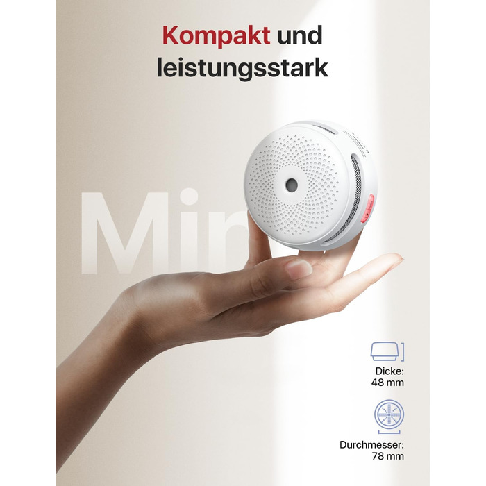 X-Sense Детектор диму автономний 10 років батарея, не сумісний з базовою станцією, міні-пожежовиявлювач, 6 шт.