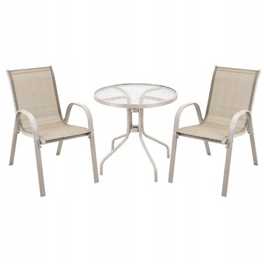 Комплект садових меблів із техноротанга Jumi, бежевий, 3 предмети