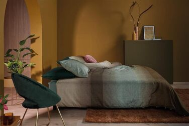 Комплект постільної білизни Beddinghouse Cotton Duco Color Olive Green, розмір 135x20080x80