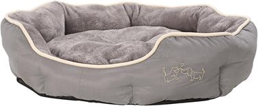 Лежак для собак/котів Dehner Lieblinge Sammy, овальний, 90x80x14 см, поліестер, сірий