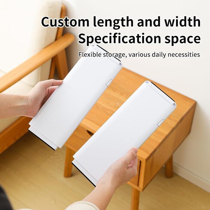 Органайзери для шухляд MOFELON, 8 шт., регульовані (33-58.5 см, 6.4 см H), для шафи, кухні, комода, спальні, ванної кімнати - білий