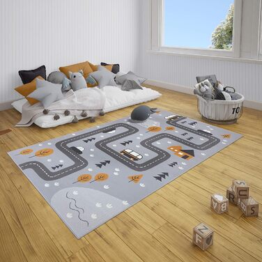 Дитячий килимок Hanse Home Dream Street Play Street, простий у догляді, 120x170см, сірий гірчично-жовтий