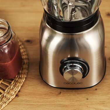 Стаціонарний блендер Cecotec Power Black Titanium 2500MAX Go – 2500 Вт, титанове покриття, 1,8 л, 5 швидкостей + пляшка