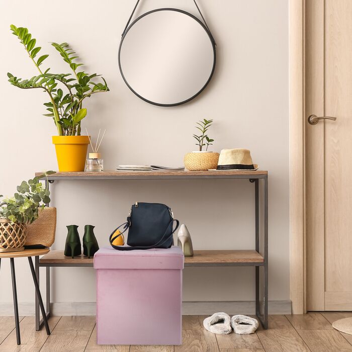 Relaxdays Rosa - Пуф з оксамиту