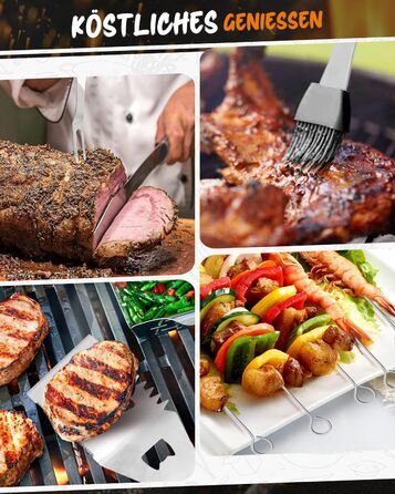 Набір гриль-посуду, 12 предметів, нержавіюча сталь, з кейсом, довговічні інструменти для гриля, кемпінгу, професійний набір для чоловіків та жінок