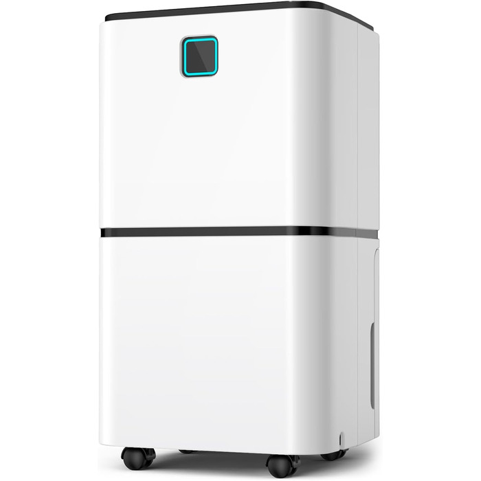 Електричний осушувач повітря 12л/24г з сенсорним керуванням, 3-кольоровим дисплеєм та таймером, для дому та швидкого сушіння білизни, ванної кімнати, підвалу, білий