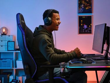 Ігровий стіл Trust Gaming GXT 709W Luminus RGB з підсвічуванням LED, 10 режимів, USB, білий, з підставкою для навушників та тримачем для напоїв, 120 x 60 см