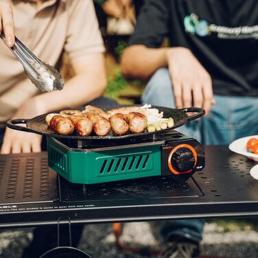 Портативний газовий набір для кемпінгу Onlyfire Klein з кейсом, 2000W, Piezo-запалювання, для походів та подорожей на автодомі, зелений