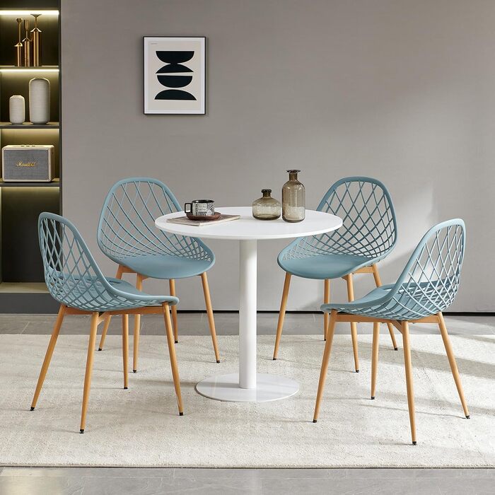 Круглий обідній стіл для кухні, вітальні, балкону - 70x70 см, білий