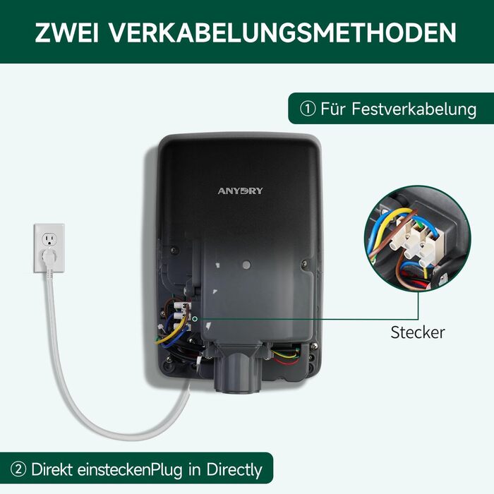 Anydry 2803Y Міні-сушарка для рук, 1350W, нержавіюча сталь, матове чорне покриття, для дому та бізнесу