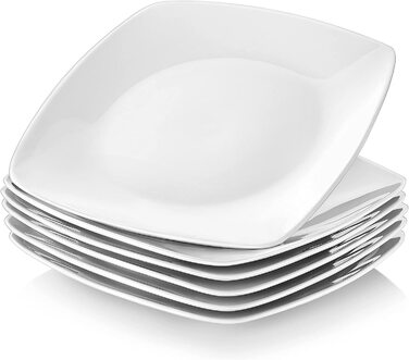Набір тарілок МАЛАКАСА на 12 персон Сучасний, невеликий столовий сервіз 36 шт. з серії Джулія, порцеляновий набір посуду по 12 обідніх тарілок, 12 десертних тарілок, 12 супових тарілок сіро-білий (6 тарілок для торта)