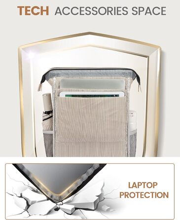 Рюкзак для ноутбука LOVEVOOK 17 дюймів, жіночий, великий, для підлітків, ручна поклажа, водонепроникний, дихаючі лямки, для навчання, школи та подорожей, бежево-сірий