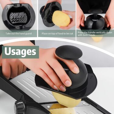 Мандоліновий ніж, 7-в-1, набір для нарізки овочів: овочерізка, тертка для картоплі, цибулі, огірків, капусти, рукавички та щітка для чищення