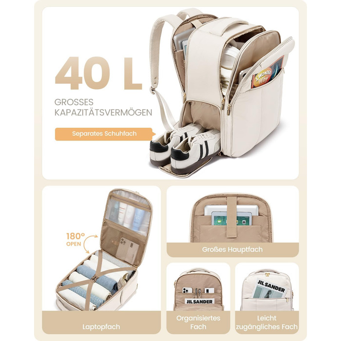 Рюкзак для ручної поклажі OVEVOOK: 40л, для ноутбука 17