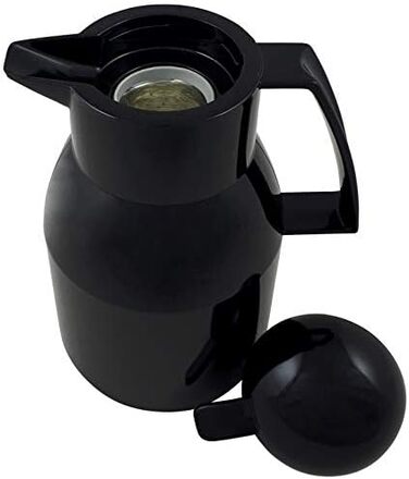 Термос Helios Top Push, 1 літр, чорний (пластикова ізоляція)