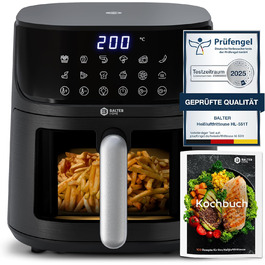 Фритюрниця Balter Airfryer HL-551T 5.5 л, чорна: 12 програм, 100 рецептів, з вікном