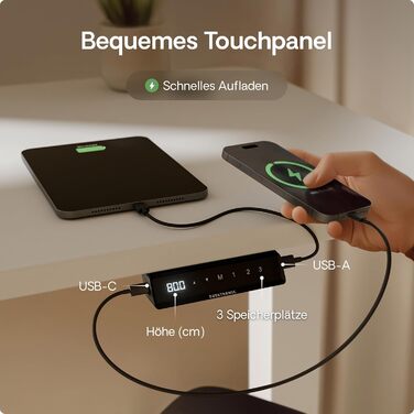Електричний регульований стіл Desktronic HomePro 120x60 см – білий, з USB-портами
