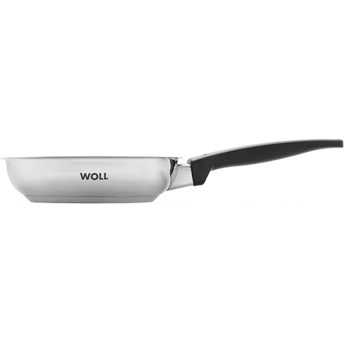 Сковорода Woll Concept - індуктивна, Ø 20 см, висота 4,5 см, підходить для всіх типів плит, нержавіюча сталь, безпечна для духовки до 200, срібло