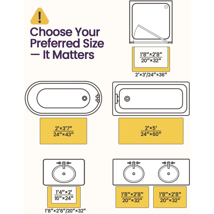 Килимок для ванної кімнати DEXI, преміум-якість, м'який, швидковисихаючий, з антиковзаючою основою, 40.6 x 61 см, бежевий