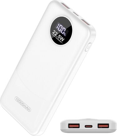 Порти, світлодіодний, для Harmony, iOS, Android (білий), 10000mAh, 22.5W PD QC 3.0, USB C, 3