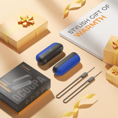 OCOOPA Нагрівач для рук 2 шт., 5200mAh, Магнітний, Електричний, для кемпінгу, на подарунок (чорний/синій)