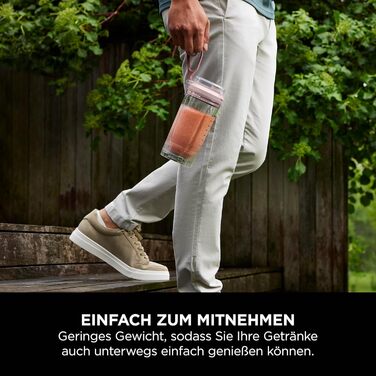 Портативний блендер Ninja Blast Max: 570 мл, акумулятор, чаша та кришка, 3 функції, для смузі та протеїнових коктейлів, рожевий (BC251EULD)