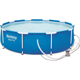 Каркасний басейн Bestway Steel Pro, круглий 305x76 см Сталевий каркасний басейн з фільтруючим насосом, синій 305 x 76 см