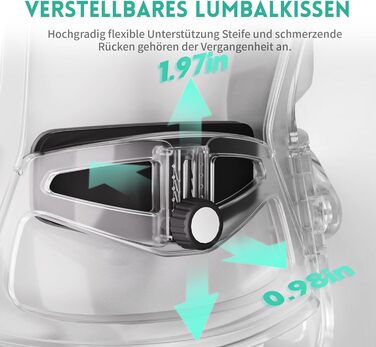 Ергономічне крісло для офісу та геймінгу, широке сидіння, регульовані підлокітники, біло-сіре, 90° підйом підлокітників