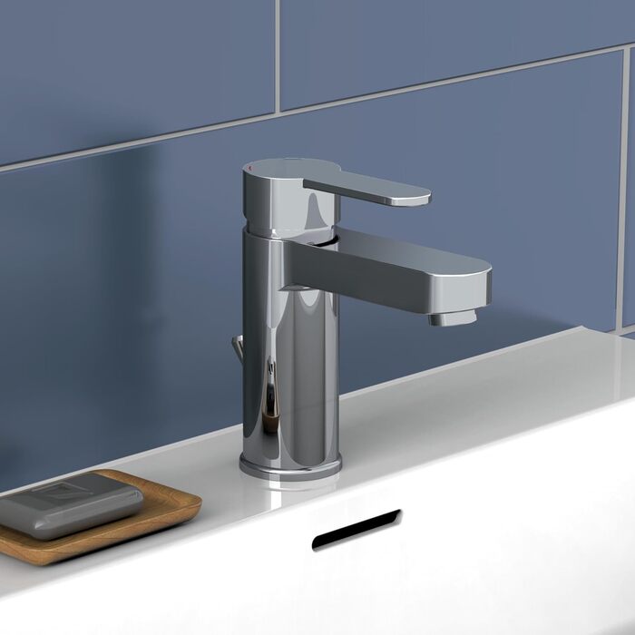 Змішувач для ванної кімнати Schütte ELEPHANT з нержавіючої сталі, з клапаном зливу, хром, 34210