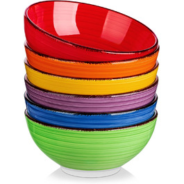 Кераміка для супу ванкассо, набір мисок BONITA з 6 предметів, салатниця, макаронні боули, набір боулів, різнокольорова боніта-барвистий